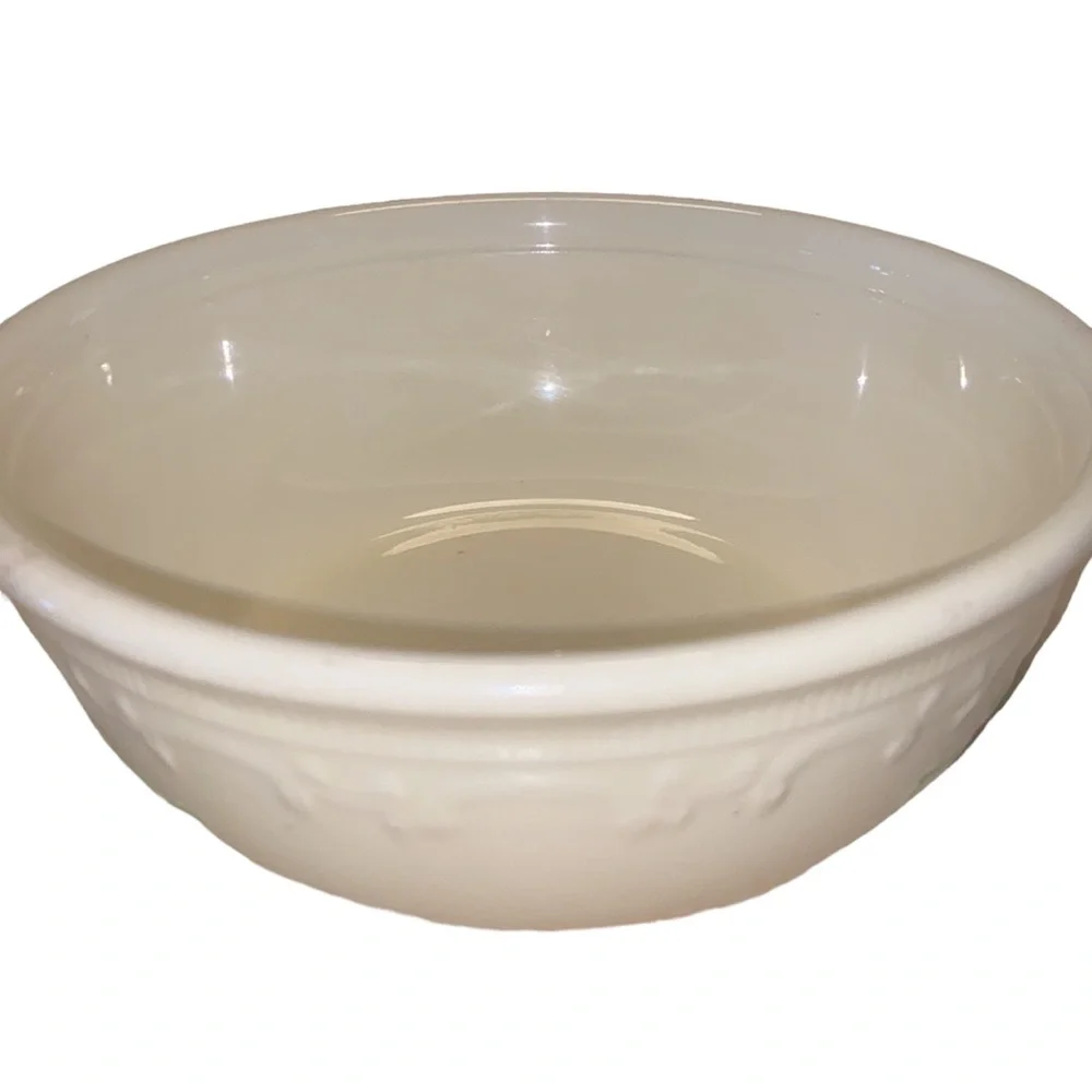 Vintage Oven Serve Made in the USA Ceramic Bowl Casserole Dish Green Floral